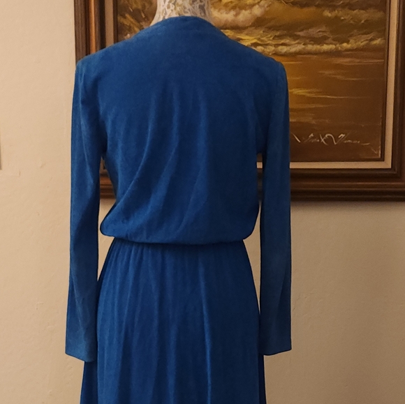 Vintage Blue Long-Sleeve Dress by Trolley Car - Picture 7 of 16
